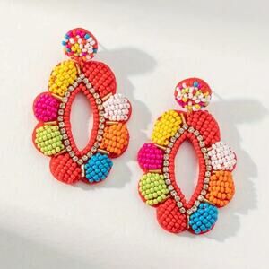 Boho Seed Bead Drop Earrings